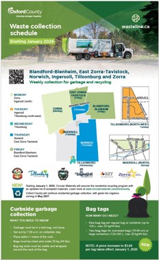 First page of Waste collection schedule